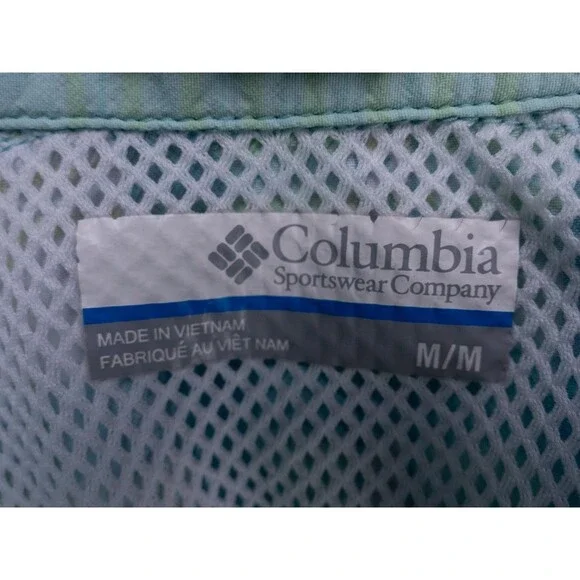 Columbia PFG Shirt Womens Medium White Blue Plaid Super Bahama Fishing Outdoor - Picture 3 of 15